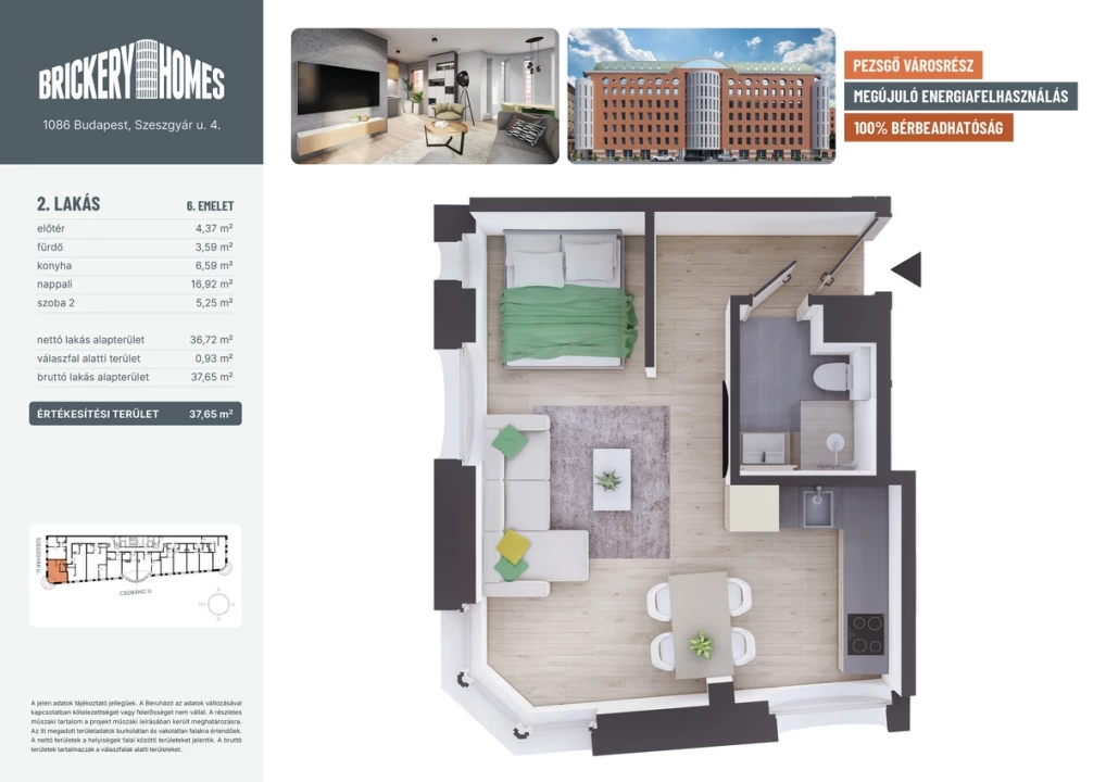 For sale brick flat, Budapest VIII. kerület, Szeszgyár utca 4.