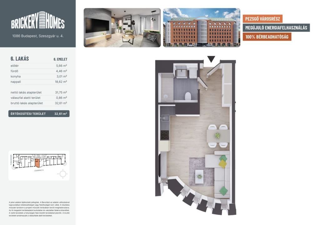 For sale brick flat, Budapest VIII. kerület, Szeszgyár utca 4.