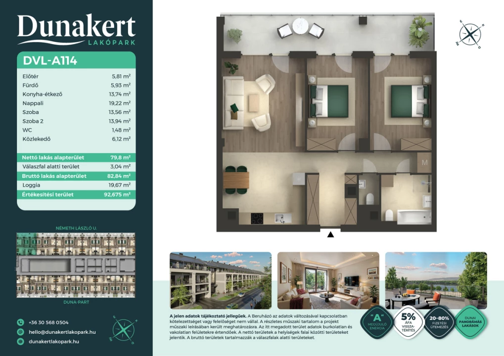 Eladó téglalakás, Vác, Németh László utca 1