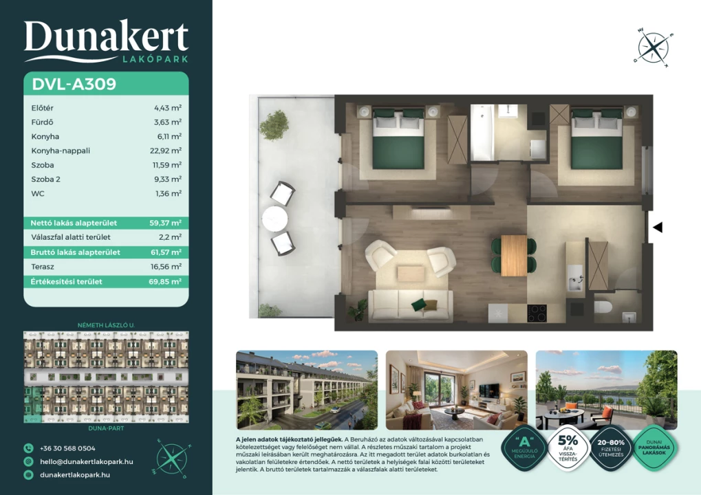 Eladó téglalakás, Vác, Németh László utca 1