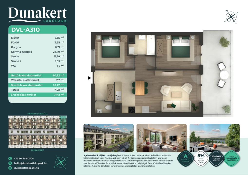 Eladó téglalakás, Vác, Németh László utca 1