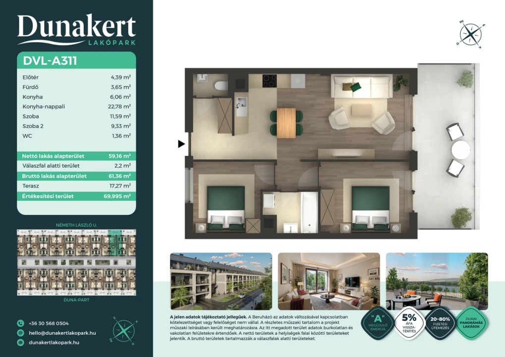 Eladó téglalakás, Vác, Németh László utca 1