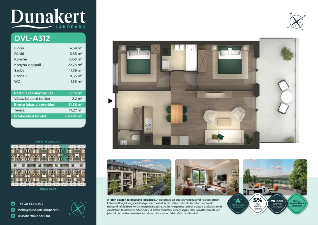 Eladó téglalakás, Vác, Németh László utca 1