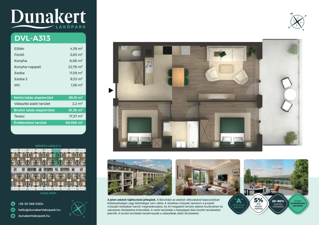 Eladó téglalakás, Vác, Németh László utca 1