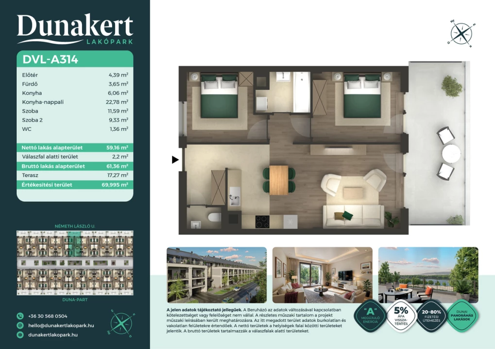 Eladó téglalakás, Vác, Németh László utca 1