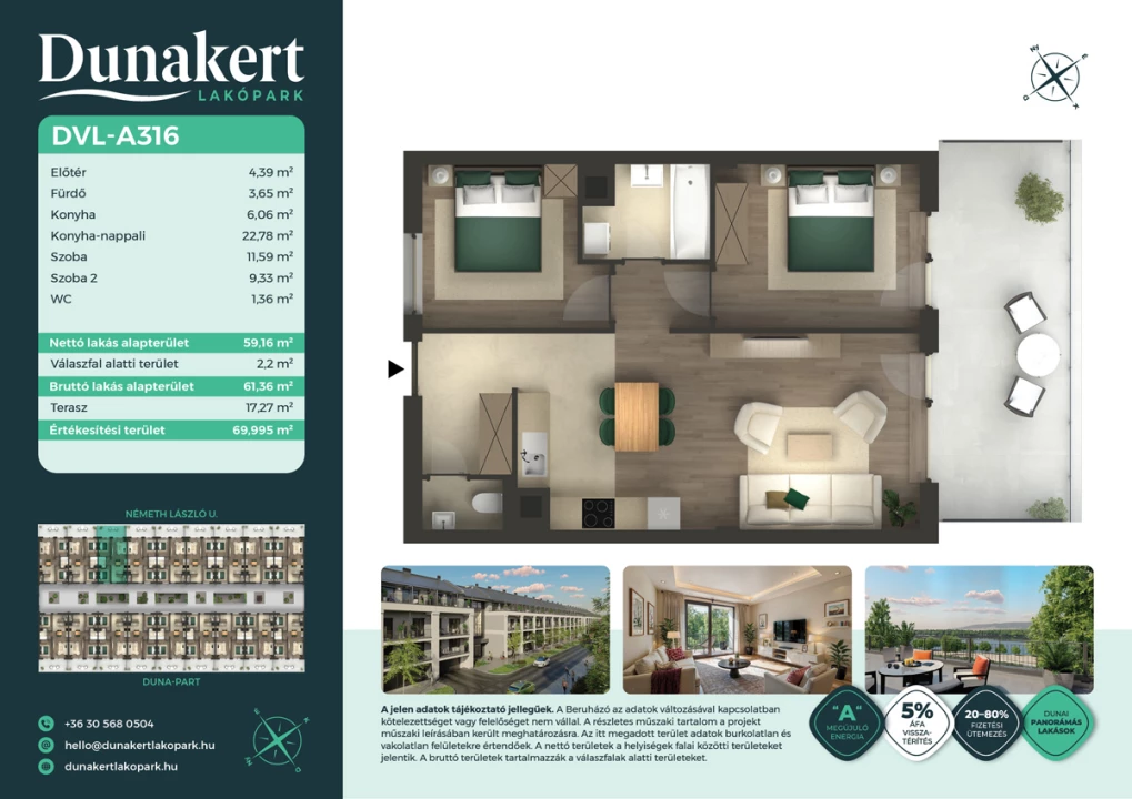 Eladó téglalakás, Vác, Németh László utca 1