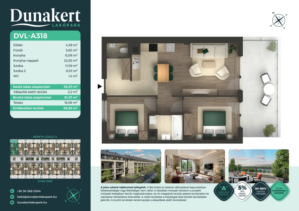 Eladó téglalakás, Vác, Németh László utca 1