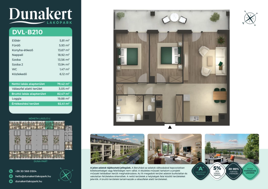 Eladó téglalakás, Vác, Németh László utca 1