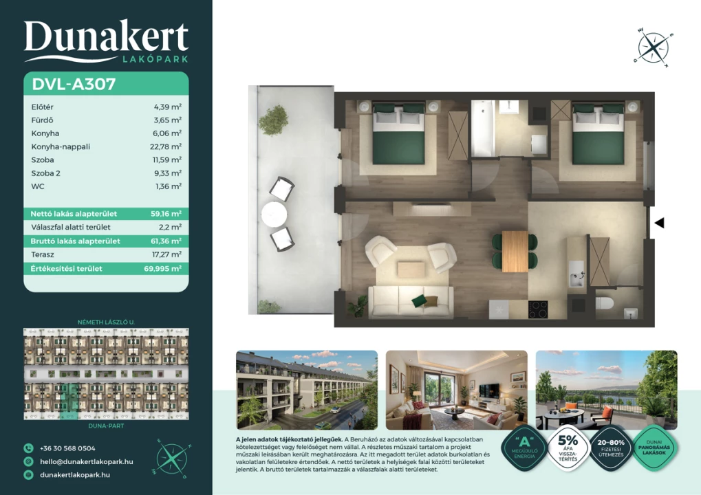 Eladó téglalakás, Vác, Németh László utca 1