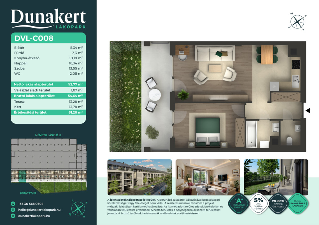 2 bed · 53m² · Lakás