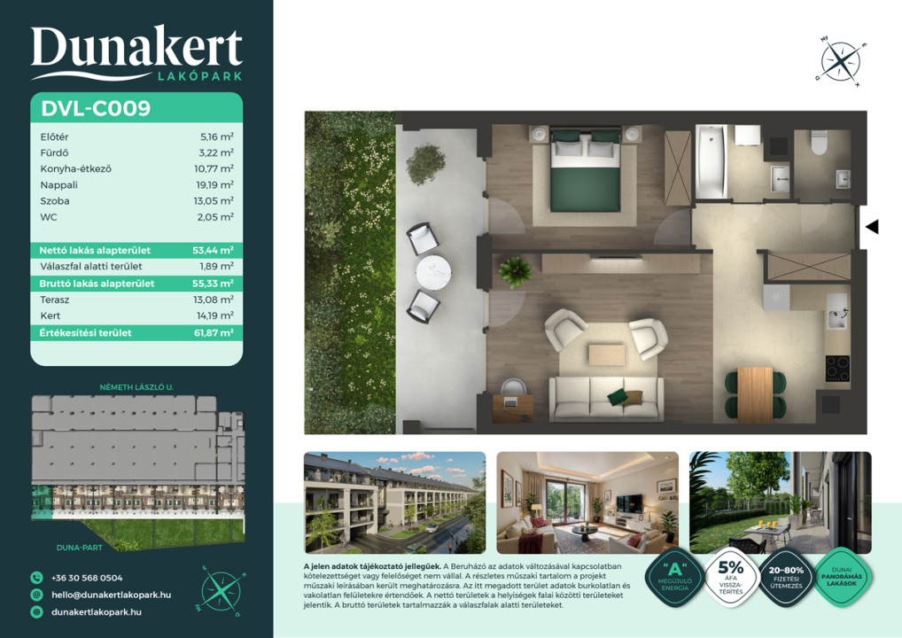 2 bed · 53m² · Lakás