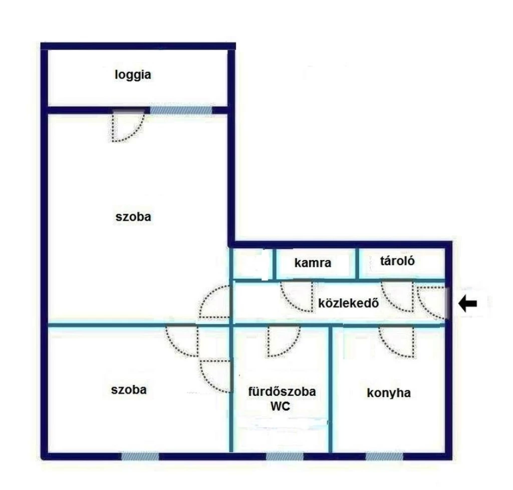Debrecen Libakert városrészében egy 55 m2-es, 2 egész szobás, második emeleti, felújítandó, loggiás társasházi lakás teljes berendezéssel együtt eladó!