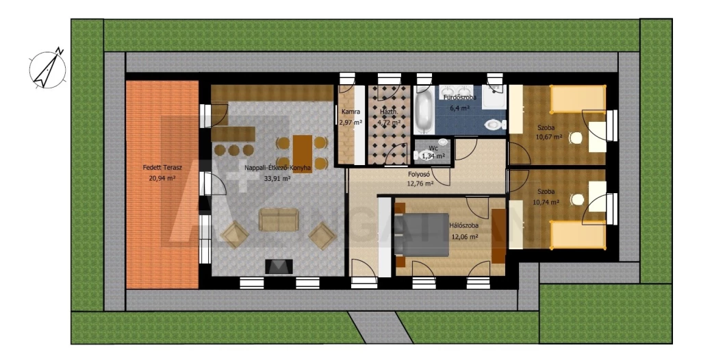 Eladó Sándorfalván új építésű, földszintes családi ház 3