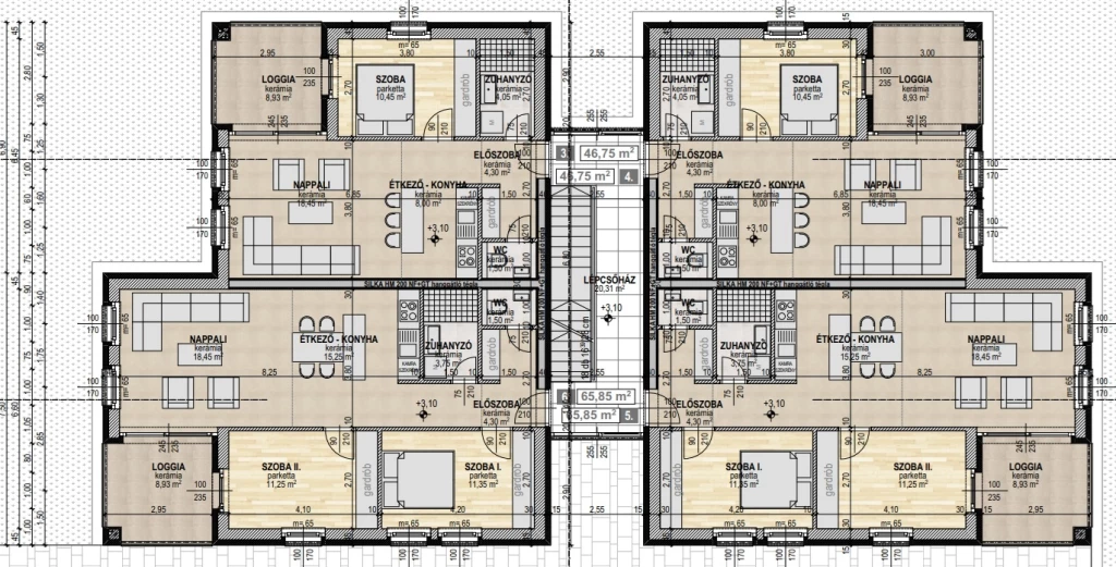 Eladó 65.85 m2 új építésű tégla lakás, Debrecen