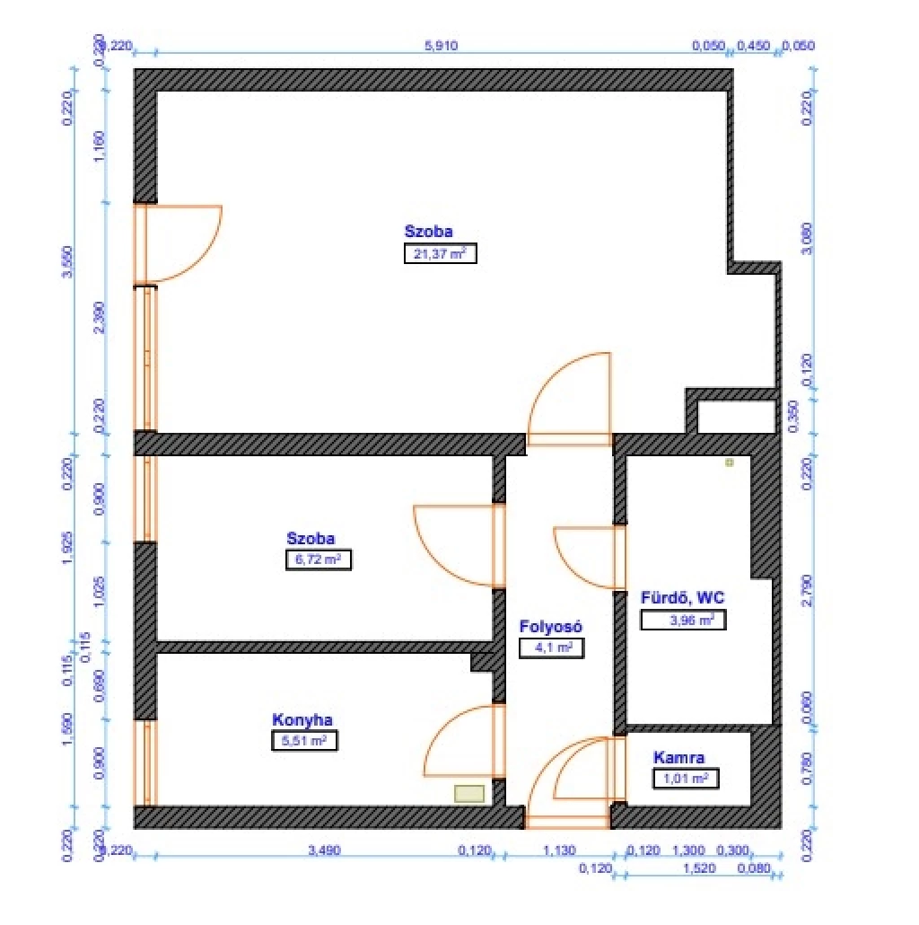 Eladó 43 m2 tégla lakás, Debrecen