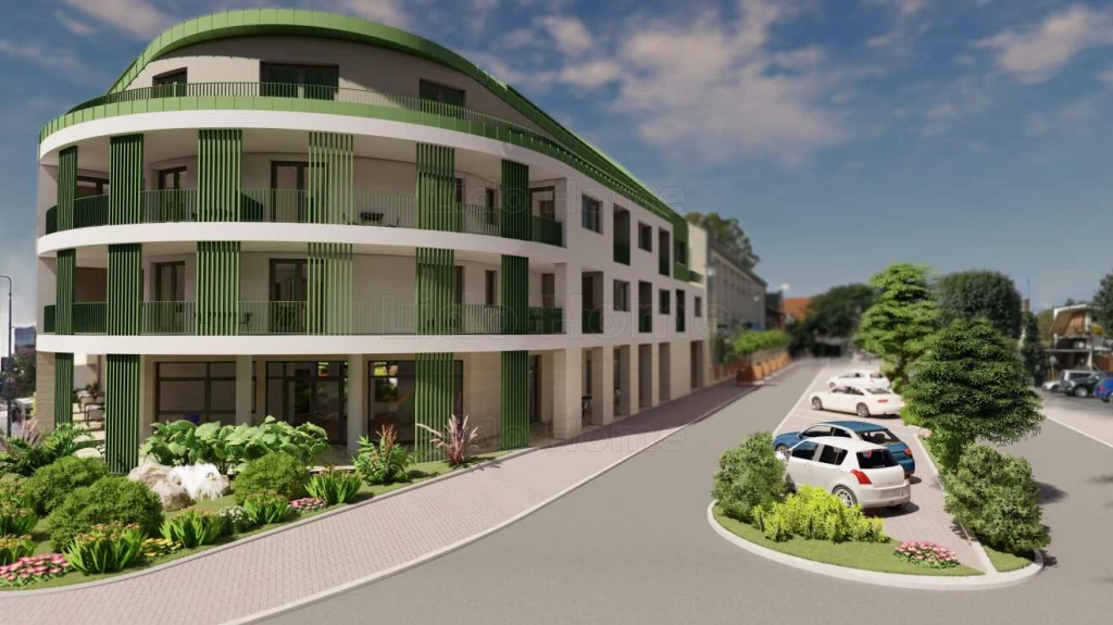 Új építésű, kétszobás belvárosi lakás Balatonalmádiban nagy erkéllyel