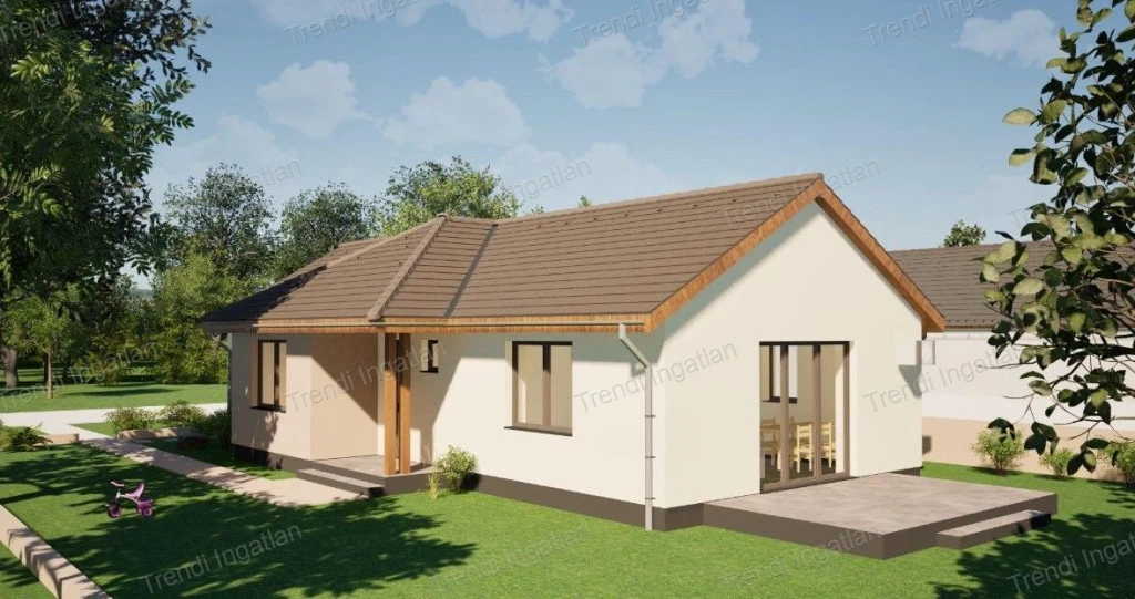 Nappali + 3 szobás családi ház