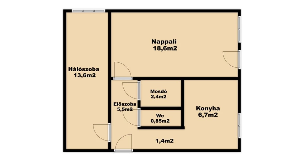 Esztergomban, egy 52m2-es, negyedik emeleti 2 szobás lakás Eladó!