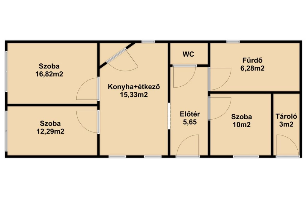 Komárom kiemelt utcájában 68m2-es lakás eladó!