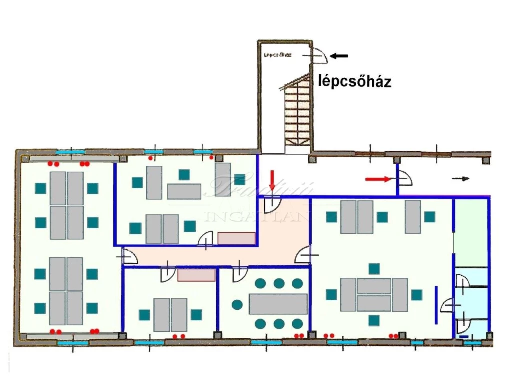 Kiadó 200 m2 iroda irodaházban, Győr