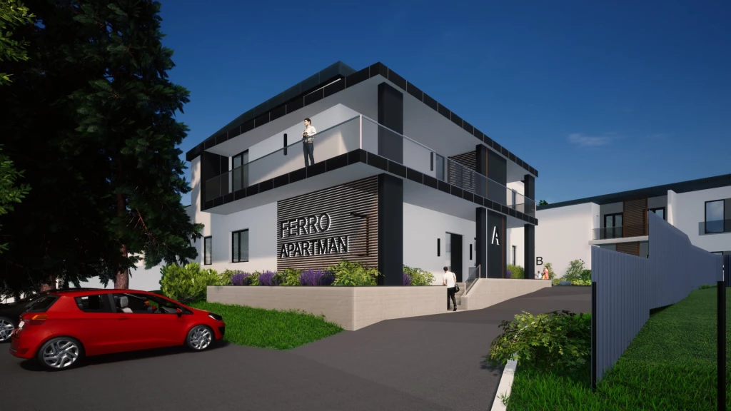Szombathelyen, új építésű 41 m2-es, nagyteraszos földszinten lévő lakás a Ferro Parkban eladó!