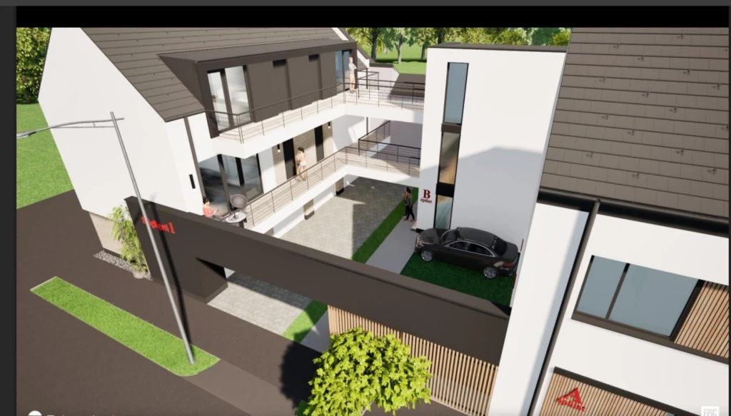 Szombathely belvárosában 55 m2-es + 41 m2 előkertes ÚJ építésű lakás garázzsal eladó.