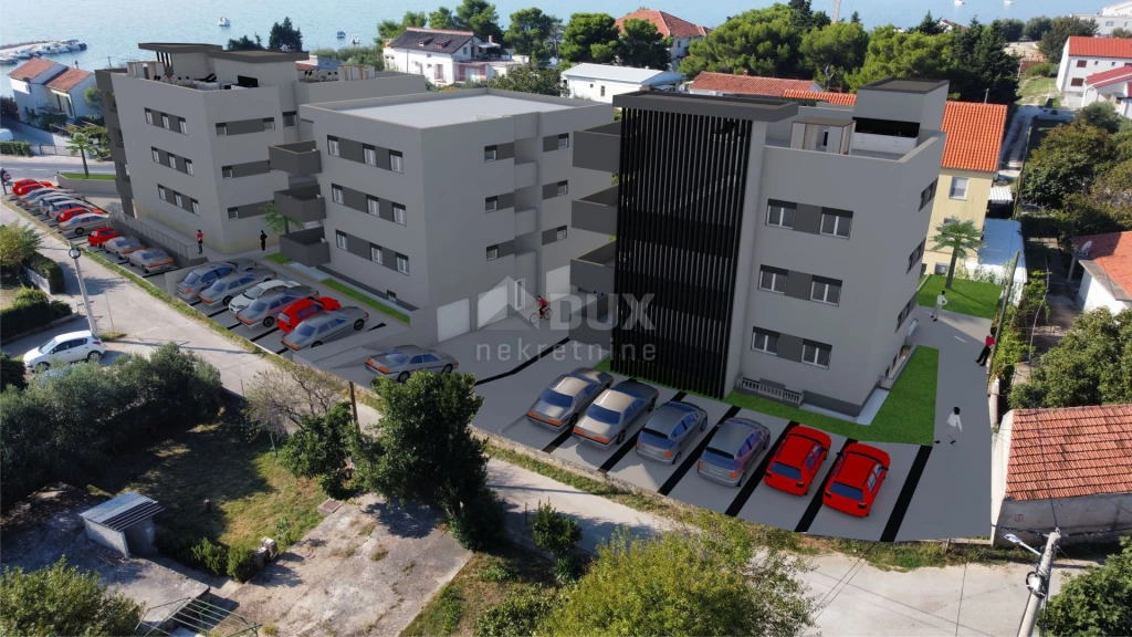 ZADAR, SUKOŠAN, 2 hálószobás + fürdőszoba apartman egy remek új épületben, tengerre néző kilátással