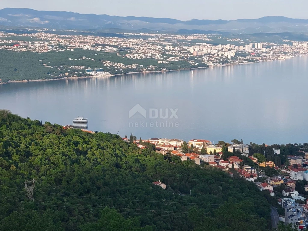 OPATIJA, KOLAVIĆI - 1500 m2-es építési telek, panorámás kilátással a tengerre