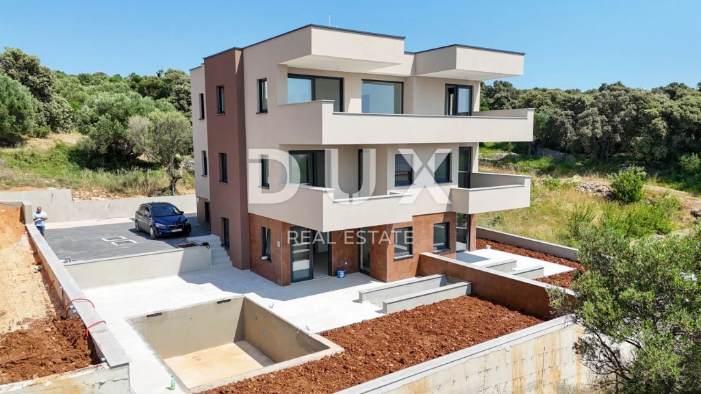 NOVALJA, JAKIŠNICA - 58m2-es apartman az első emeleten, gyönyörű kilátással a tengerre