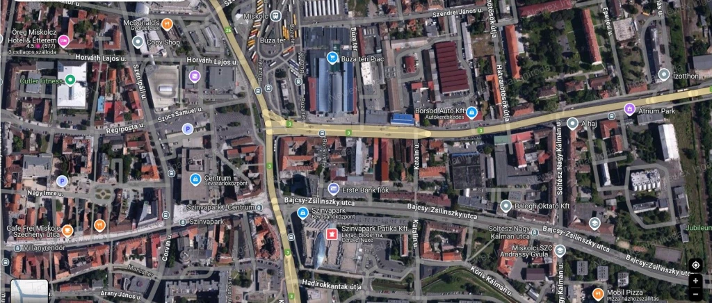 MIskolc belvárosában eladó 2057 m2 telek, 80% beépíthetőséggel!