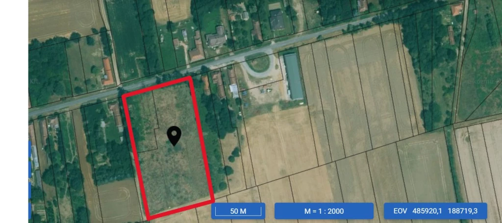 Belterületi, sík 9871 nm-es építési telek eladó