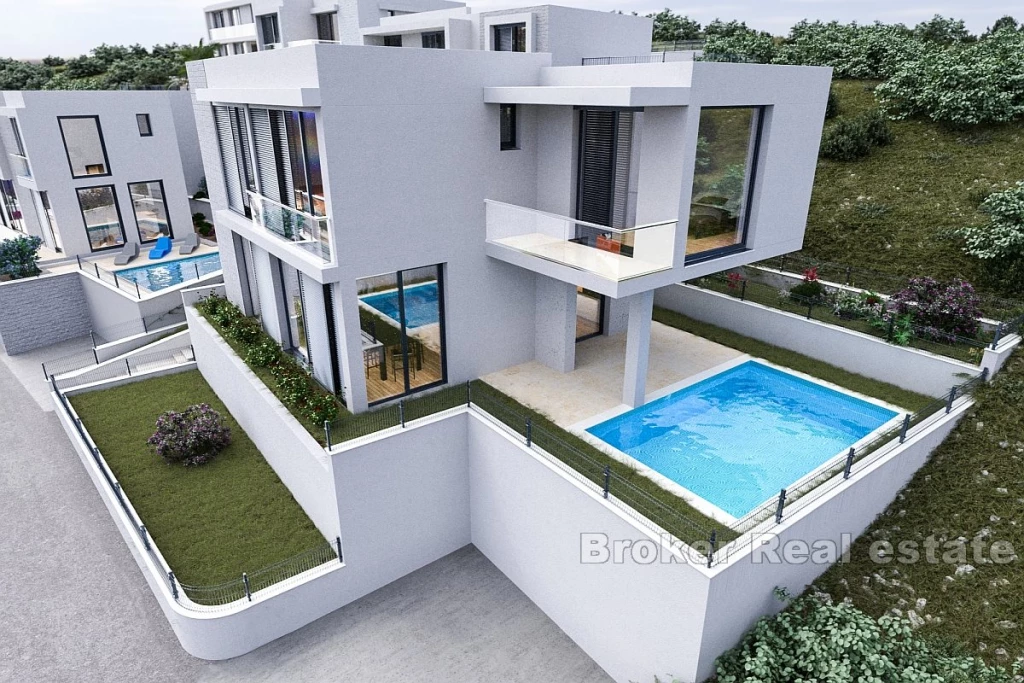 Modern villa with a pool near the sea