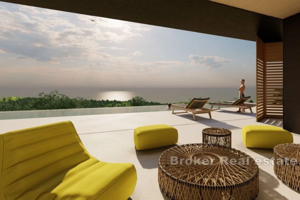 Attractive land with a project with an open view of the sea