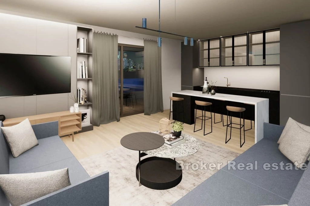Apartments in a new building with garden and a roof terrace