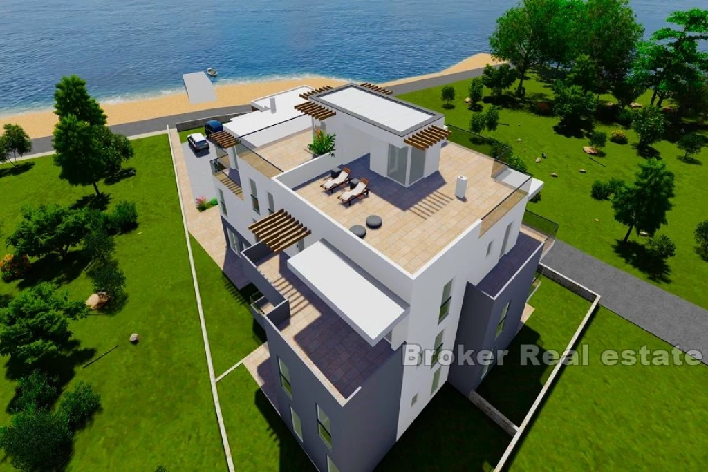 Newly built apartments first row to the sea