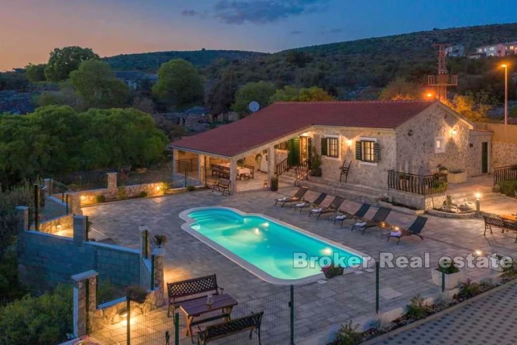 Newly built stone villa with pool