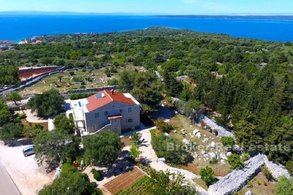Stone villa with pool and sea view