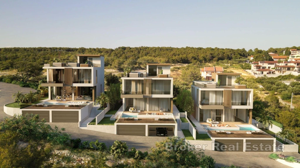 Luxury villas under construction with sea view