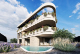 Modern house in the first row to the sea