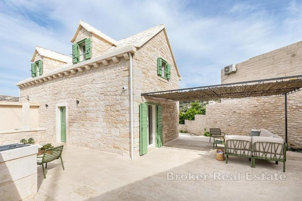 Stone villa with indoor pool and sea view