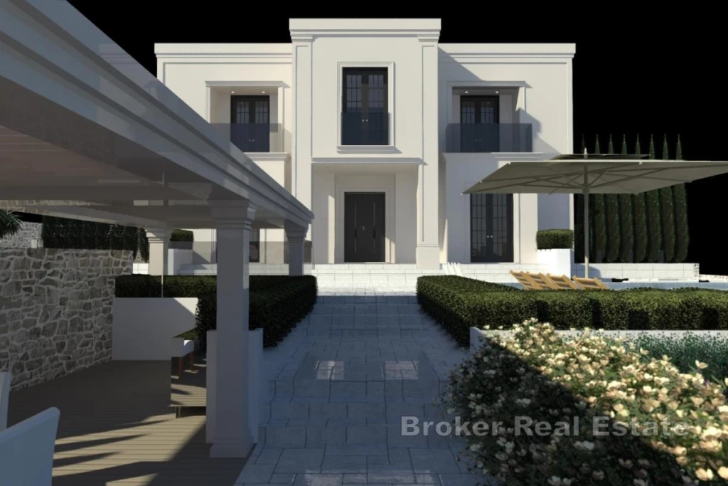 Attractive seaside building plot with a conceptual project