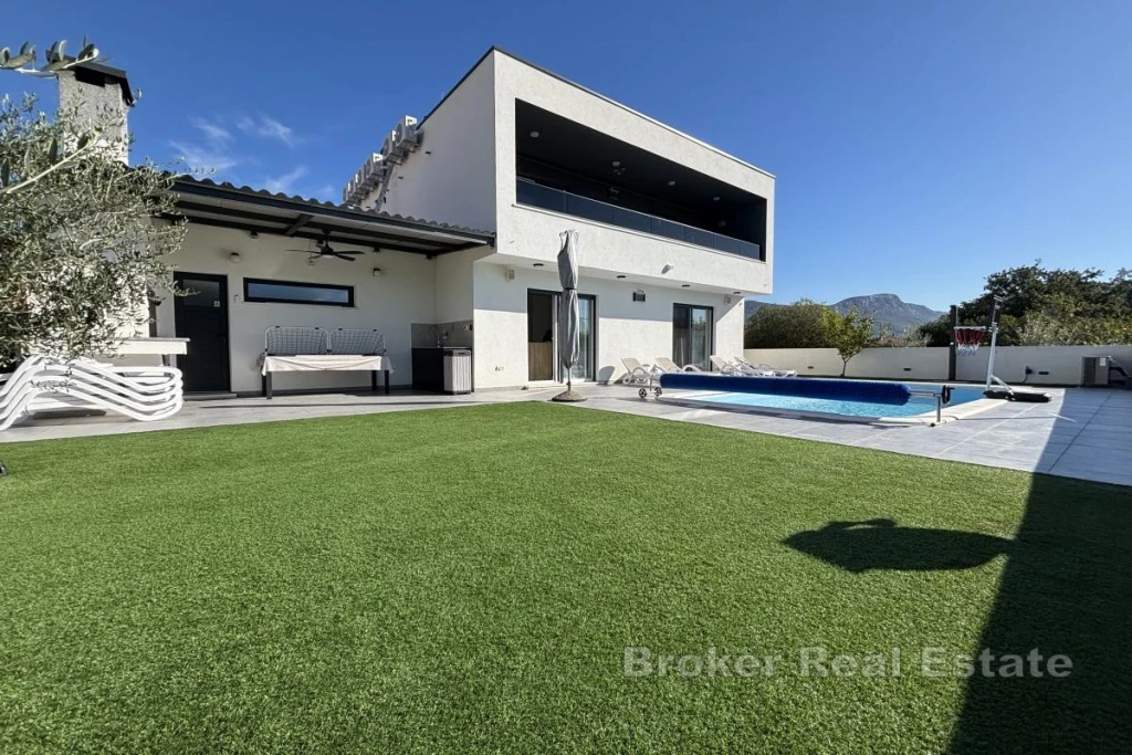 Modern newly built villa with a pool