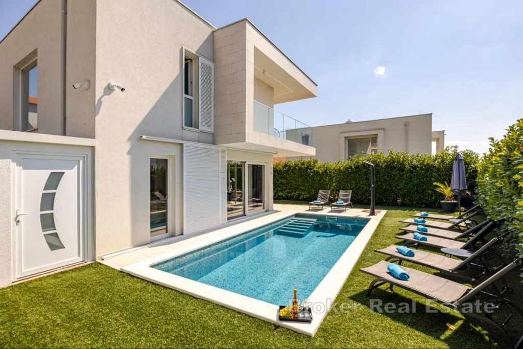 Modern newly built villa with a pool