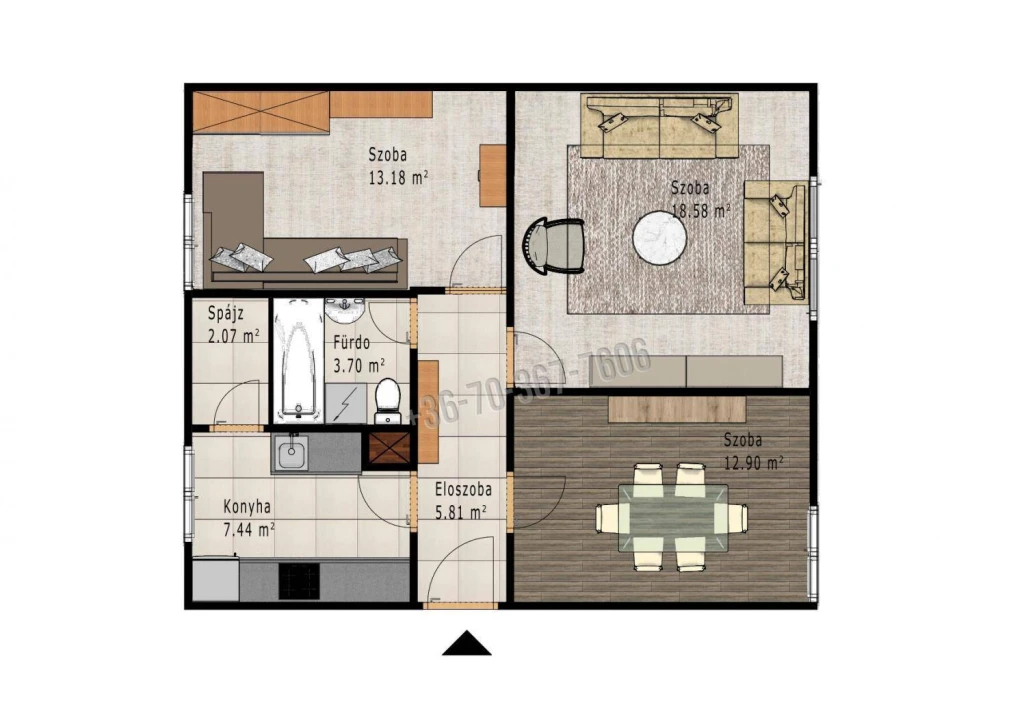 Eladó Téglalakás, Oroszlány, 64nm, 26500000 Ft