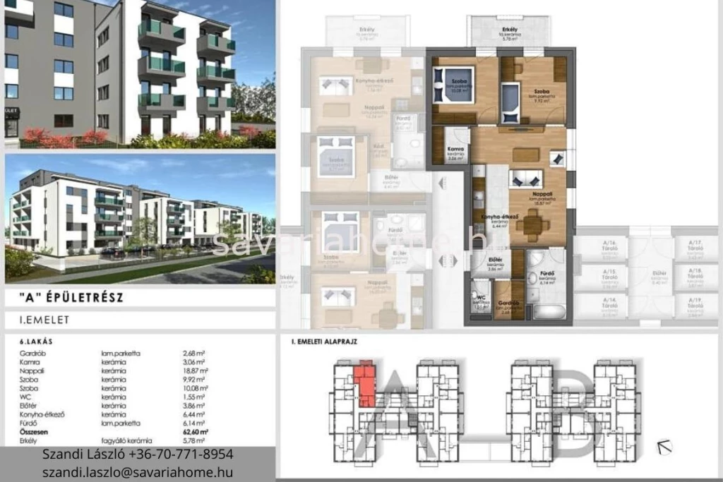 1. emeleti, 2 szoba + nappalis, újépítésű lakás foglalható, Szombathely, Joskar-ola
