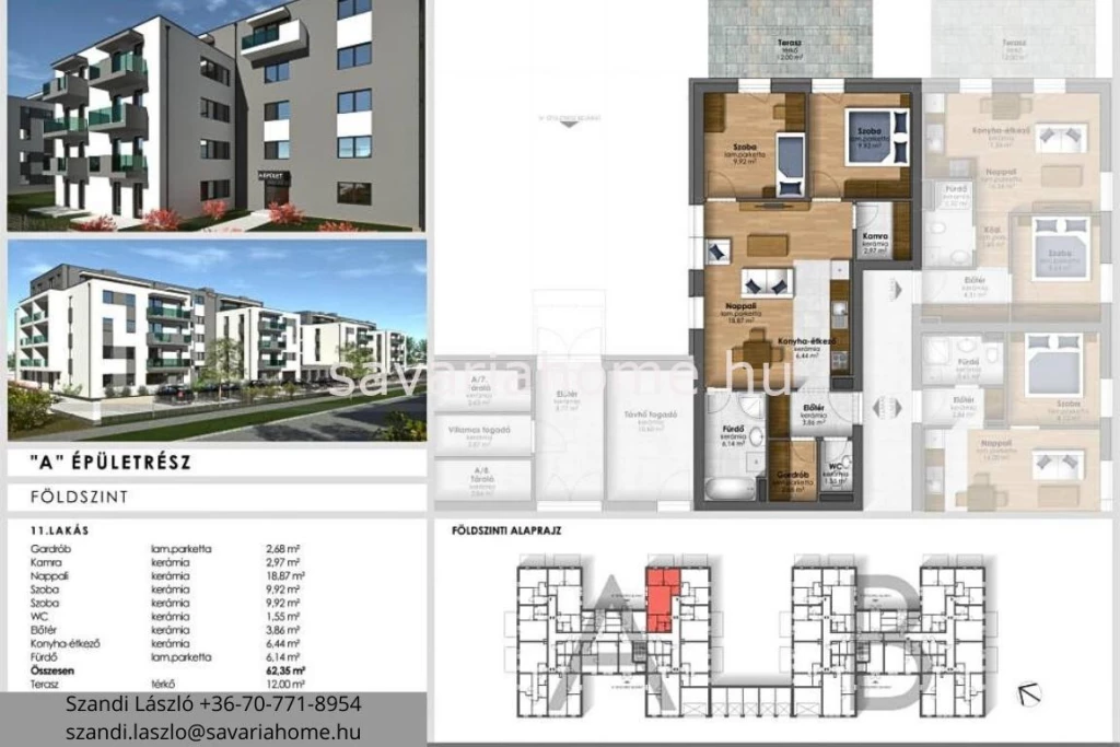 Földszint, 2 szoba + nappalis, újépítésű lakás foglalható Szombathelyen, a Joskar-olán