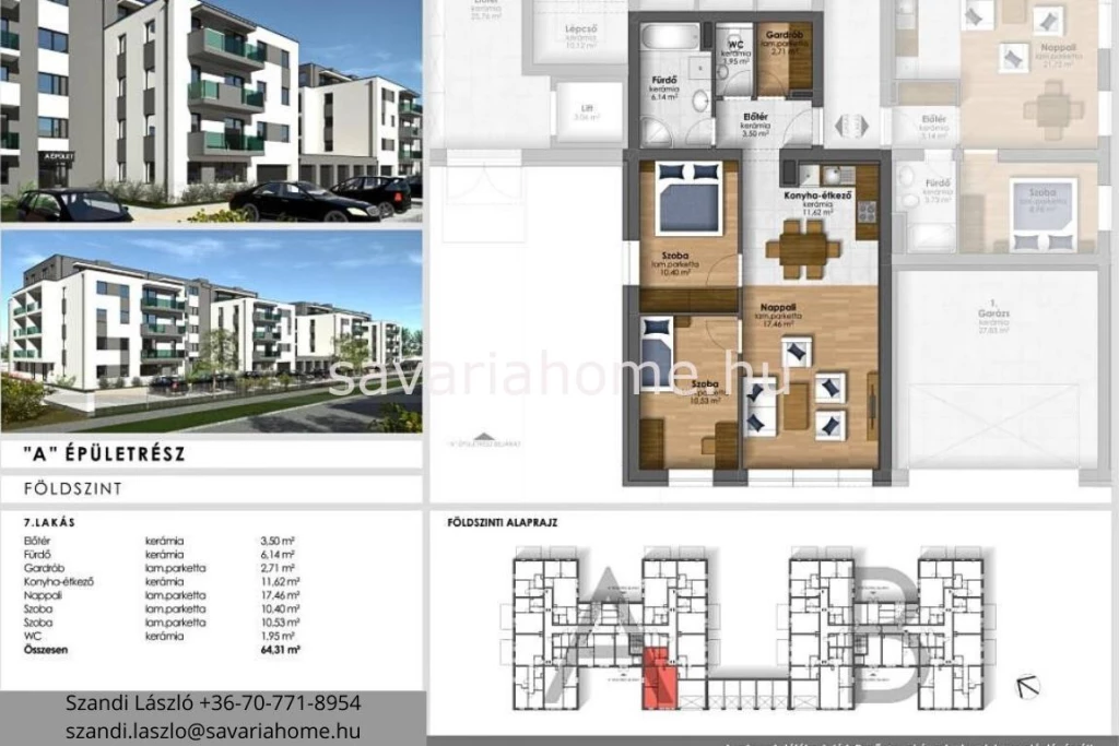 Földszinti, 2 szoba + nappalis, újépítésű lakás foglalható,  Szombathely, Joskar-ola városrész