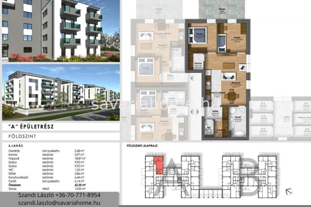 Földszint, 2 szoba + nappalis, teraszos, újépítésű lakás foglalható Szombathelyen, a Joskar-olán