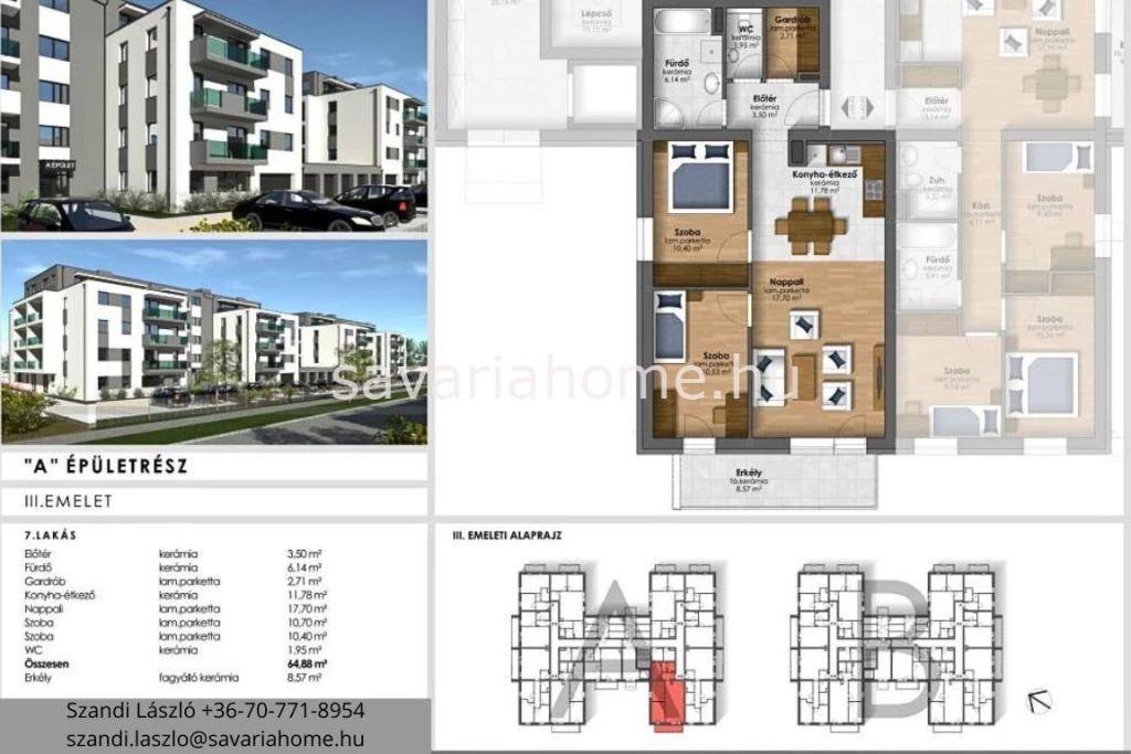 Liftes házban, 2 szoba + nappalis, újépítésű lakás foglalható, Szombathely Joskar-Ola