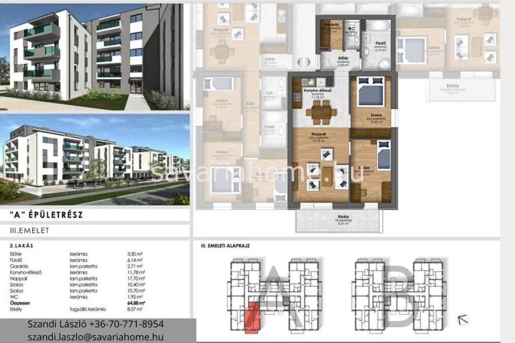 Liftes házban, 2 szoba + nappalis, újépítésű lakás foglalható, Szombathely Joskar-Ola